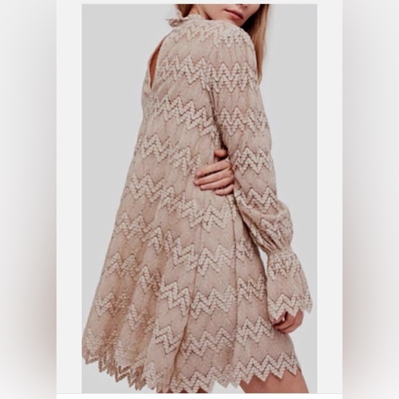 FREE PEOPLE SIMONE MINI DRESS In Neutral COMBO XS‎ - Picture 4 of 14